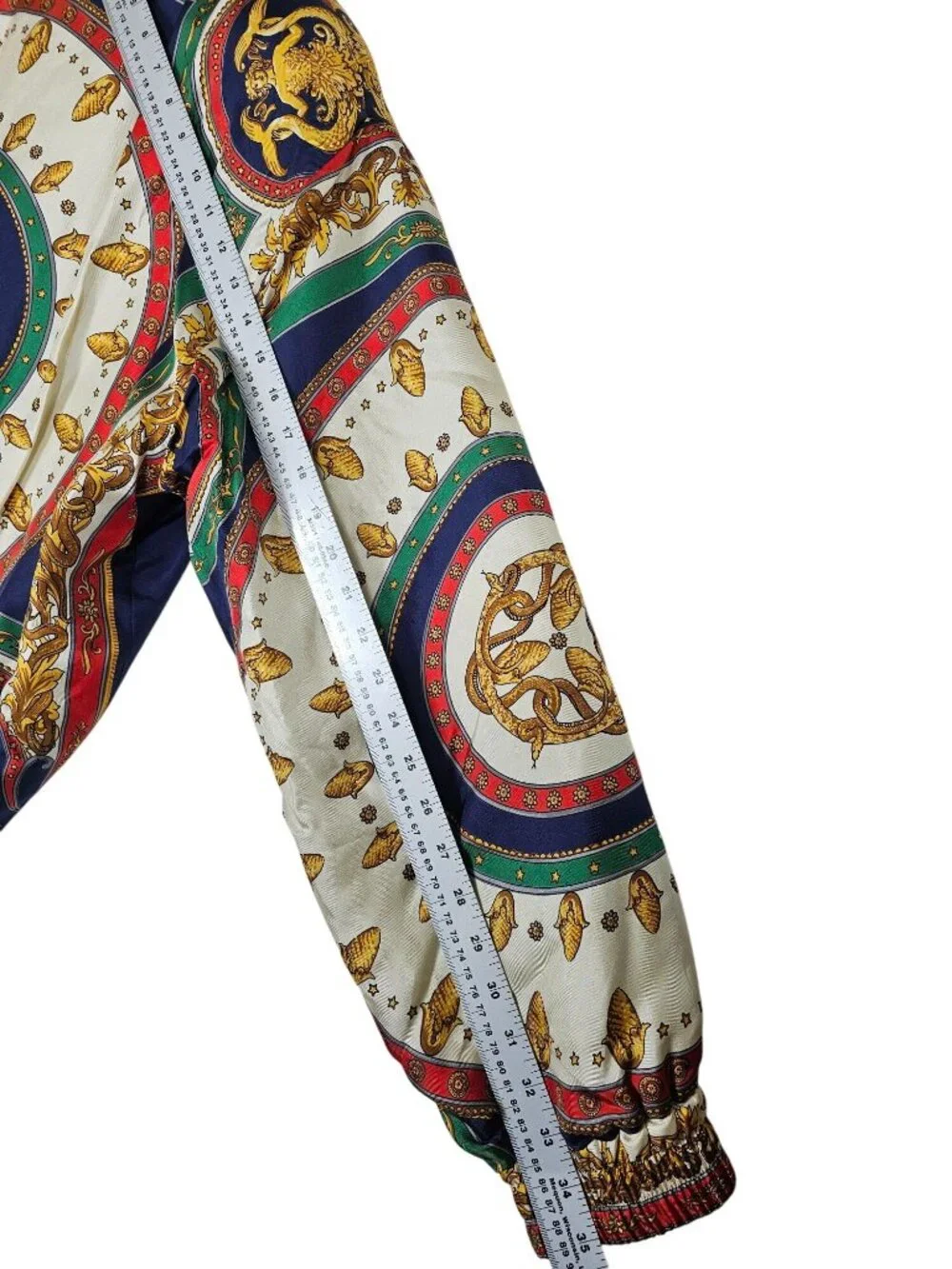Gucci Mens Mermaid Circle Print Silk Twill Bomber Jacket IT 52 Multicolor NWT